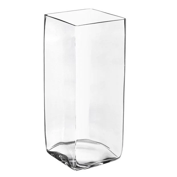 Vaso Quadrato Vetro 20x20x50 Cm