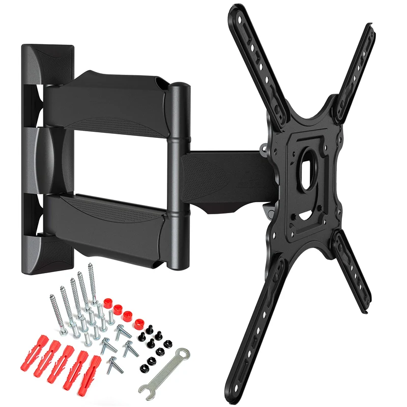 Ergosolid Parete, Alta qualità per TV LCD e LED 32-55 Pollici, Supporto Ultra Resistente, Braccio Girevole ed Estendibile, Nero, Unico