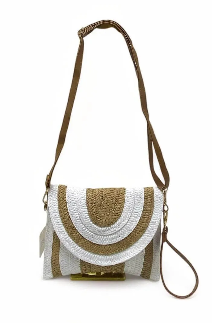 Borsa in Paglia a Tracolla – Design Geometrico Naturale 28x20