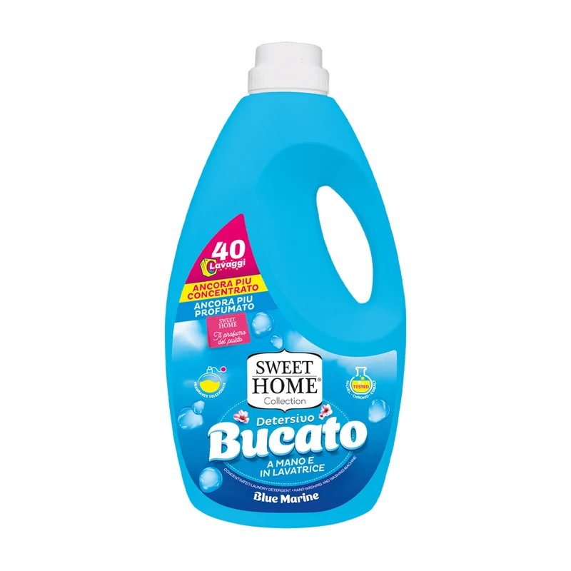 Sweet Home Detersivo Bucato Liquido 2000ml | 40 Lavaggi | Formula Concentrata Efficace a Freddo | 9 Fragranze Intensive e Persistenti | Per Bianchi e Colorati