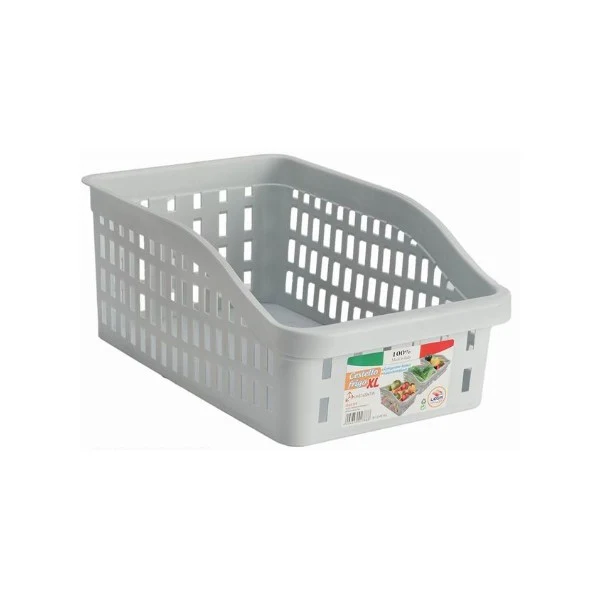 Lega Cestello Frigo Maxi Country 31x20x13 cm – Organizer in Plastica Alimentare per Frigorifero e Dispensa – Made in Italy con Presa Ergonomica