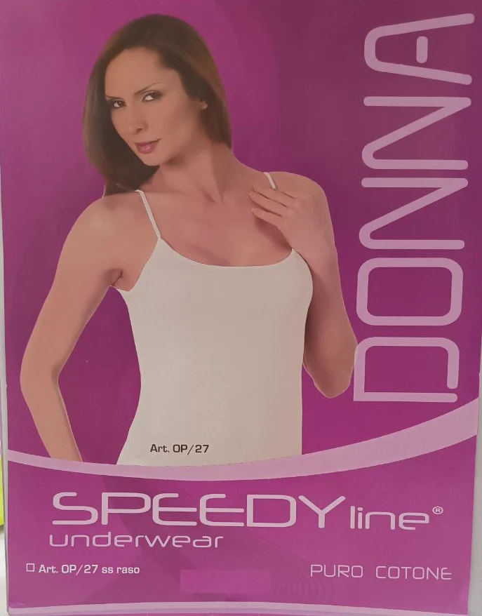 Canotta Intima Donna in Puro Cotone – Spalla Larga o Bretellina – Speedy Line