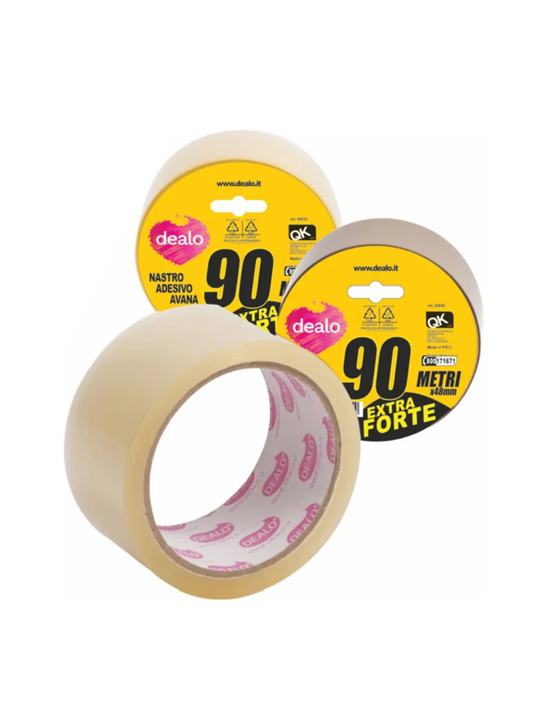 Dealo Nastro da Imballaggio Avana Marrone 90m x 5cm – Extra Forte e Resistente