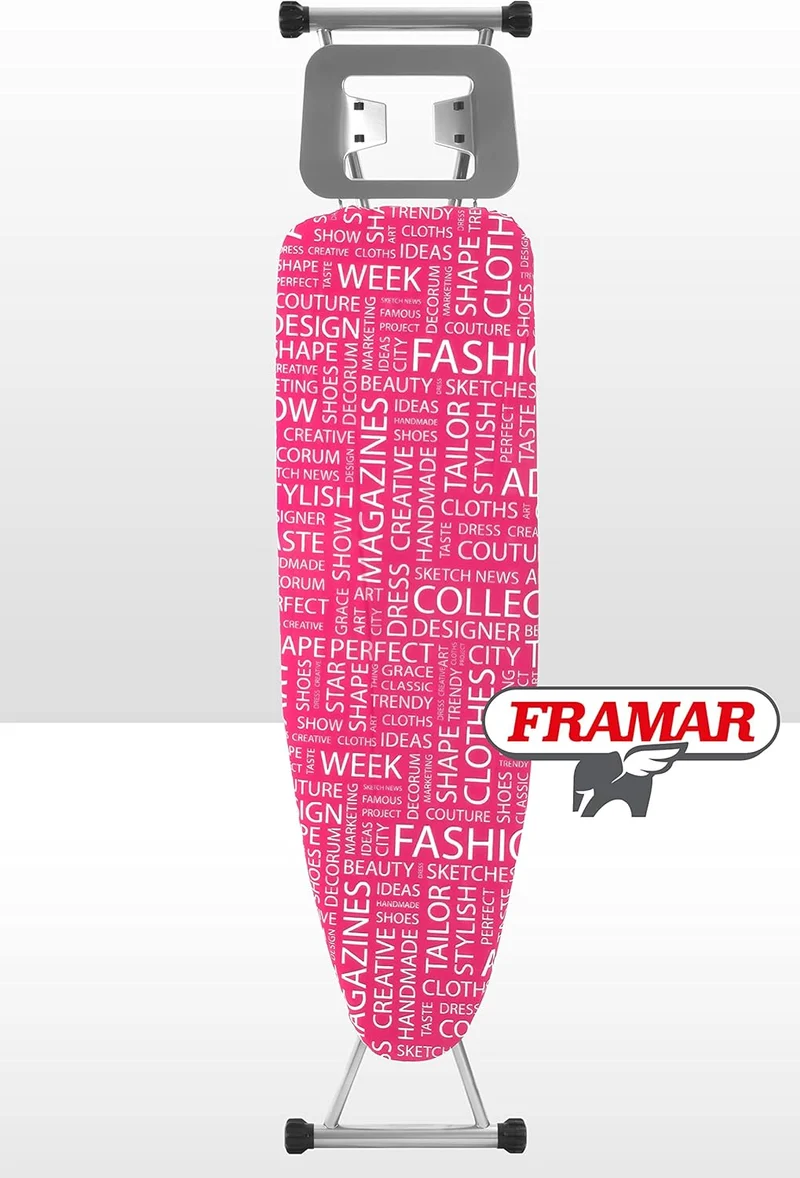 Framar Venus Large Asse da Stiro 120x38 cm | Portacaldaia XL e Altezza Regolabile 71-94 cm | Chiusura di Sicurezza e Piedini Antiscivolo | Design Made in Italy