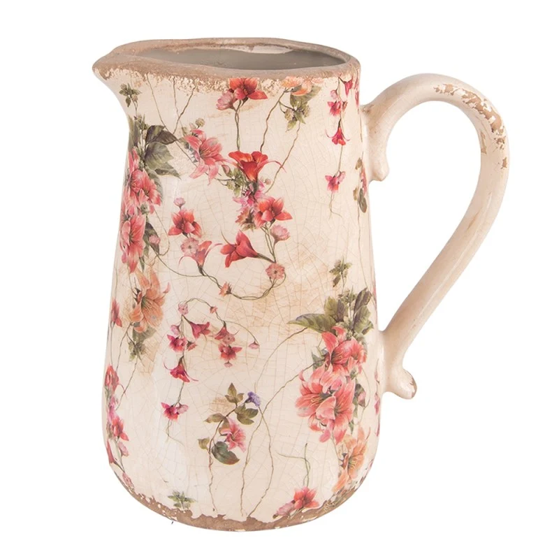 Brocca Decoro Fiori 20x14x23 Cm