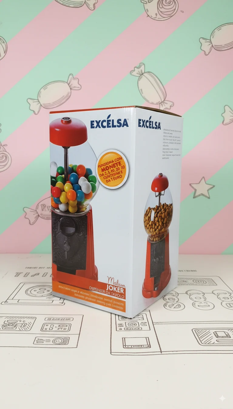 Excelsa Dispenser da Tavolo Joker - Vintage e Divertente per Caramelle e Frutta Secca