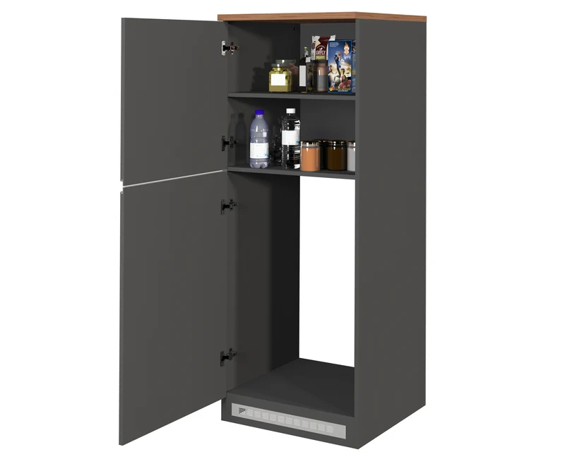 Colonna Porta Frigo SOLE - Antracite e Rovere Wotan, Design Moderno