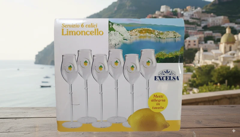 Excelsa Servizio 6 Calici in Vetro Soffiato - per Limoncello, con Bordo Rinforzato