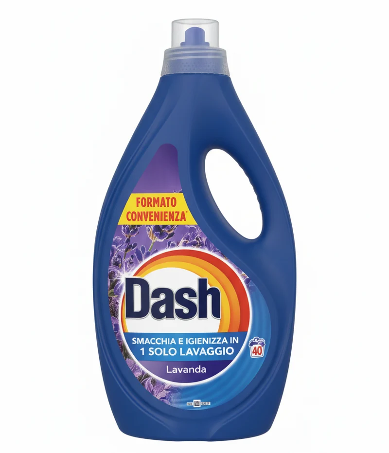 Dash Detersivo Liquido Lavanda 1800ml | 40 Lavaggi | Smacchia e Igienizza | Efficace a Freddo e Cicli Brevi