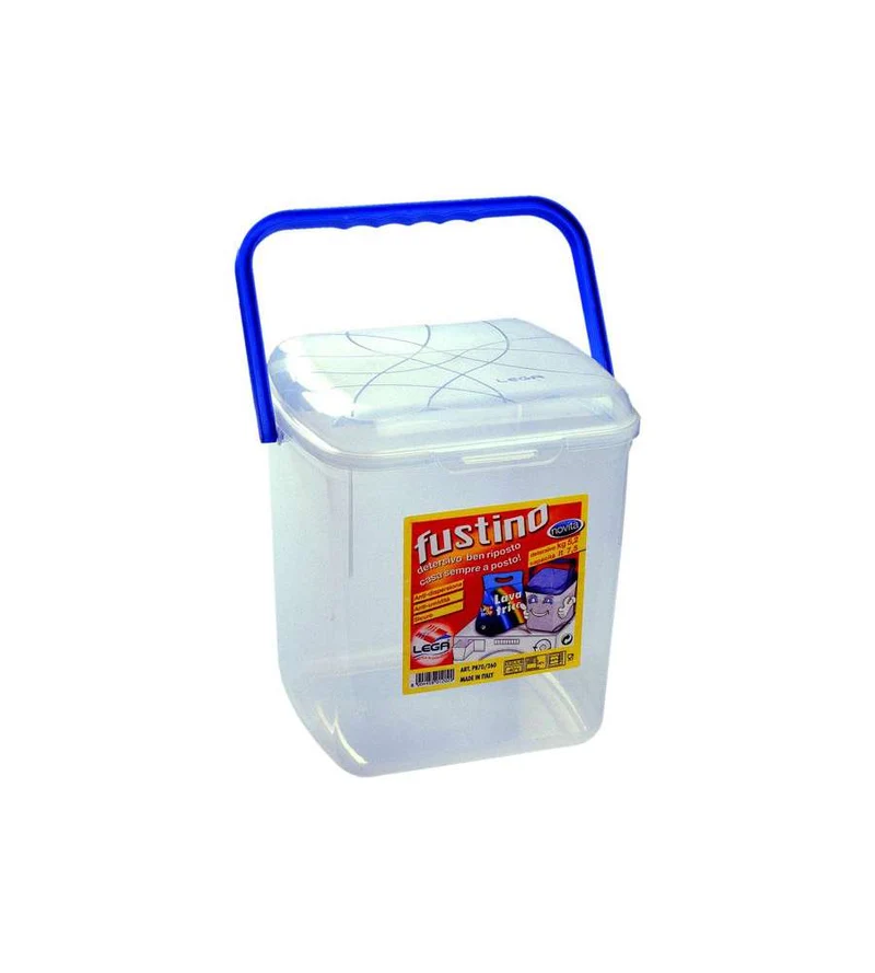 LEGA Fusto Contenitore per Detersivo in Polvere e Caps | Varie Misure 3kg, 5kg, 12kg | Con Coperchio di Sicurezza e Maniglia | In Polipropilene Resistente