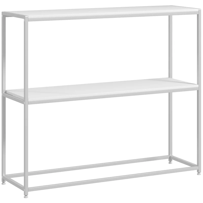 EasyComfort Tavolo Consolle da Ingresso con Ripiano Aperto, in Acciaio e Truciolato, 100x30x87 cm, Bianco