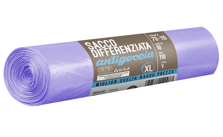 Sacco differenziata 70X110 , 10 PZ Viola