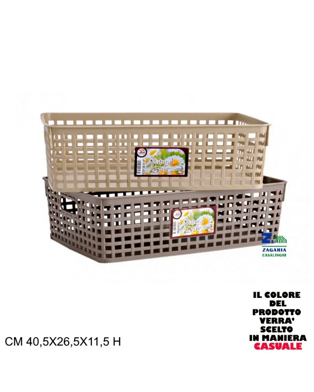 Lega Cesta Rattan cm 40X26 X H 11,5 , LT 15 colori assortiti