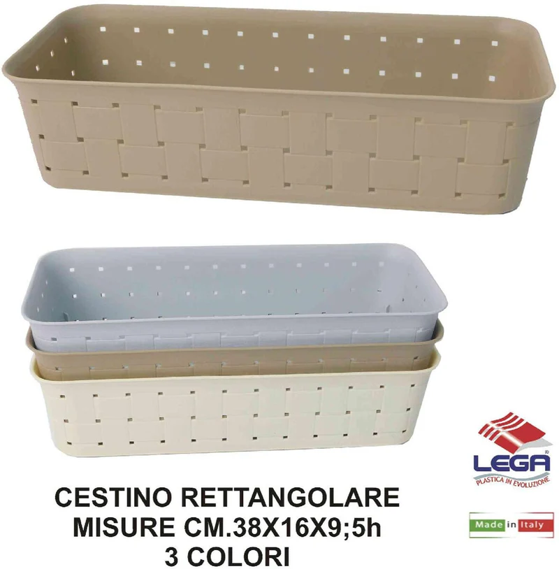 Lega Natural Style Cesta Country Slim cm 38X16x H 9,5 , colori assortiti