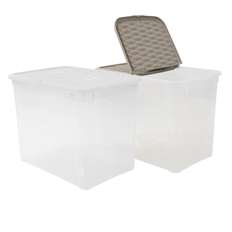 Belli e Forti Contenitore Storage Box Marea Maxi | 57x39xh42 cm | Plastica Rigida con Coperchio | Impilabile e Multiuso per Casa e Garage | Made in Italy