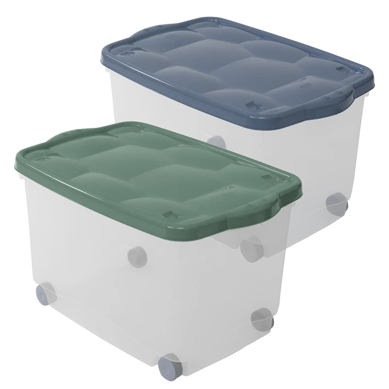 Contenitore Belli e Forti Storage Box Marea TARTARUGO | 60x40x36 cm | Scatola Multiuso con Coperchio e Ruote | Soluzione Salvaspazio Robusta