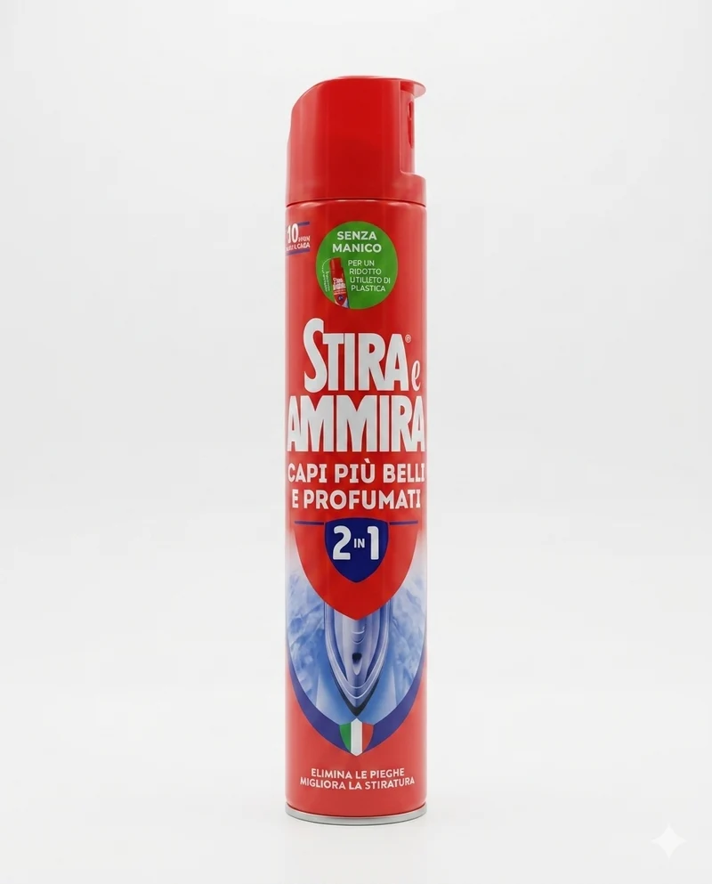 Stira e Ammira Spray Appretto 2 in 1 | 500ml | Facilita la Stiratura ed Elimina le Pieghe | Ridona Consistenza e Profumo ai Tessuti