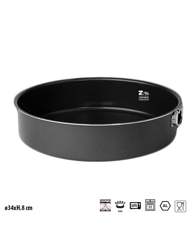 Italpent TORTIERA TEGLIA TEGAME BLACK LINE D.34x H.8 IN ALLUMINIO ANTIADERENTE