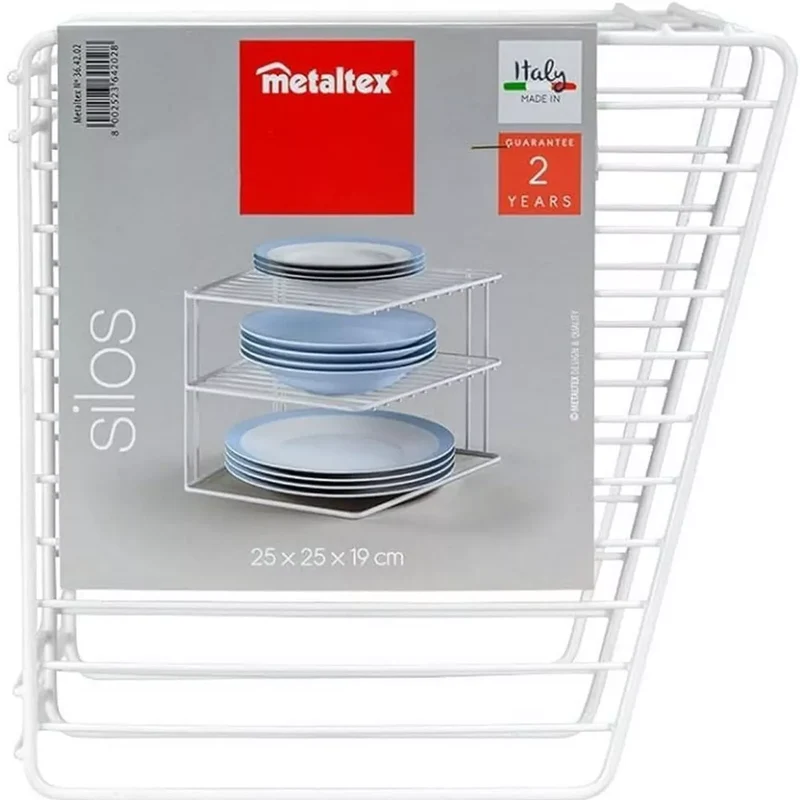 Metaltex Silos Scaffale Espandibile | Organizzatore per Credenza & Dispensa | Rivestimento LDPE | Qualità Made in Italy | Garanzia 3 Anni