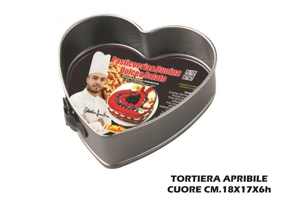 I casa Amici Teglia Tortiera Apribile Forma Di Cuore Torte Forno Stampo 18X17X6