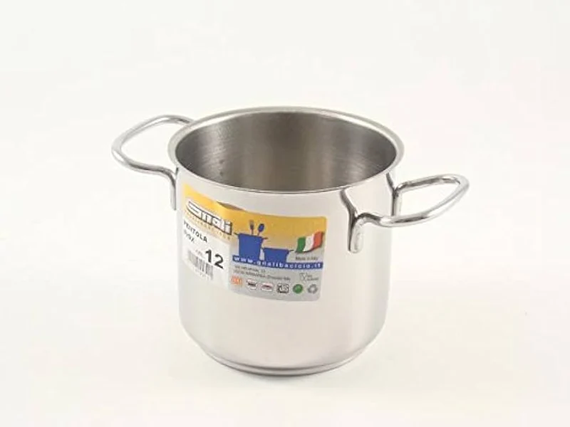 Gnali realterm pentola a 2 manici in nikel free inox cm 12
