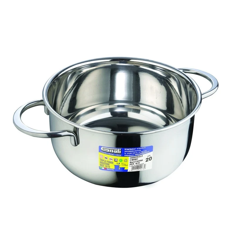 Gnali CASSERUOLA FONDA CM.26, 2 MANICI INOX 18/C MOD.REAL