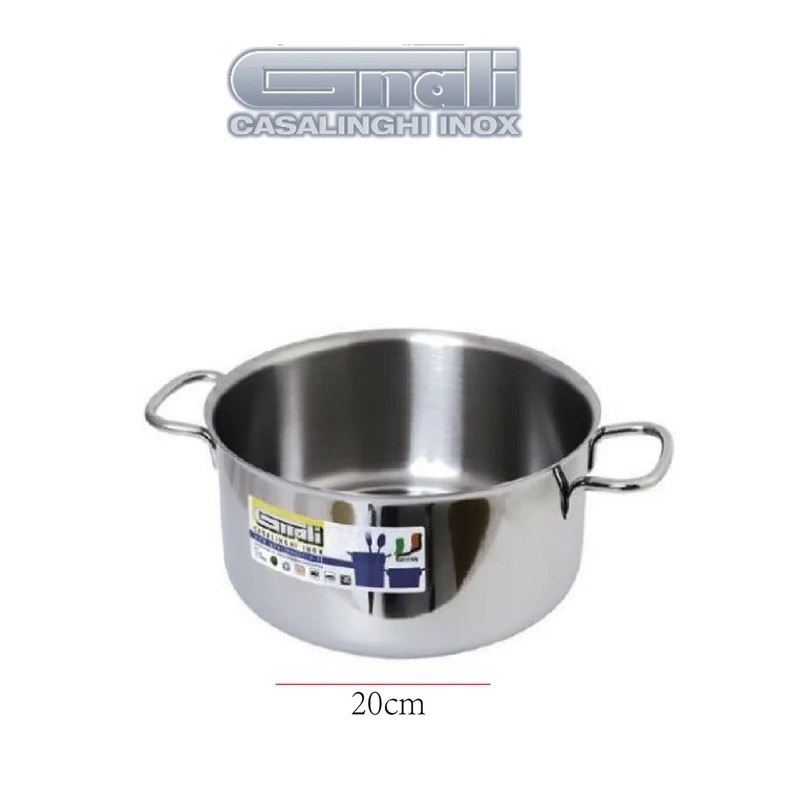 Gnali CASSERUOLA FONDA CM.20, 2 MANICI INOX 18/C MOD.REAL