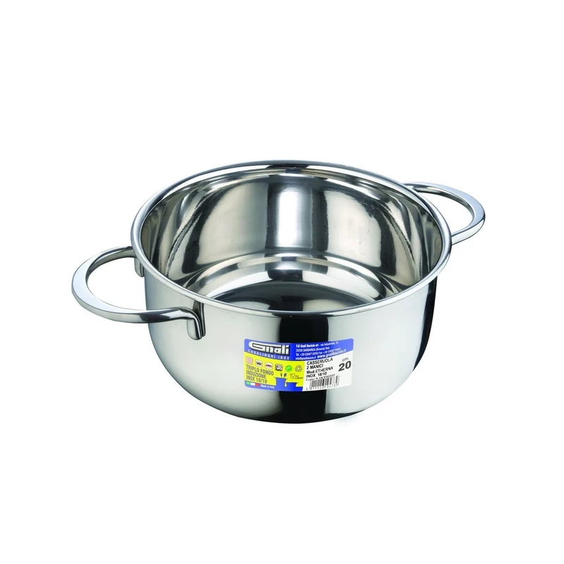 Gnali CASSERUOLA FONDA CM.16, 2 MANICI INOX 18/C MOD.REAL