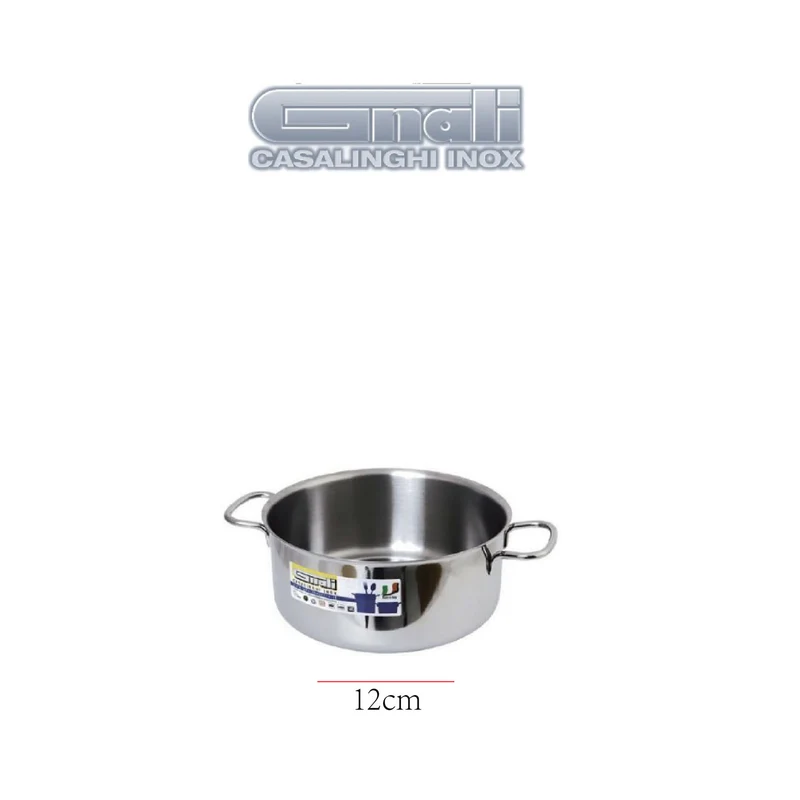 Gnali CASSERUOLA FONDA CM.12 2 MANICI INOX 18/C MOD.REAL
