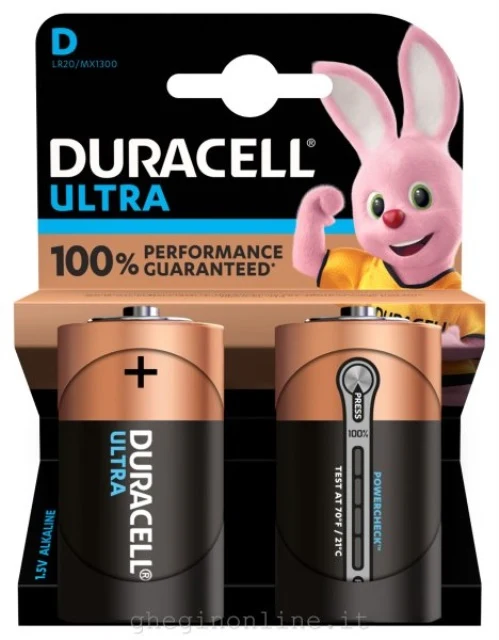Duracell Ultra D LR20 Alkaline – Confezione da 2 Batterie