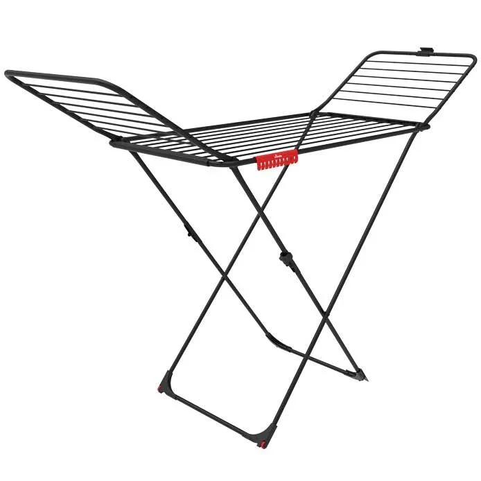 Vileda Extra Ultimate Nero Opaco Stendibiancheria 20m Acciaio e Alluminio – La Soluzione Anti-Piega Black Edition