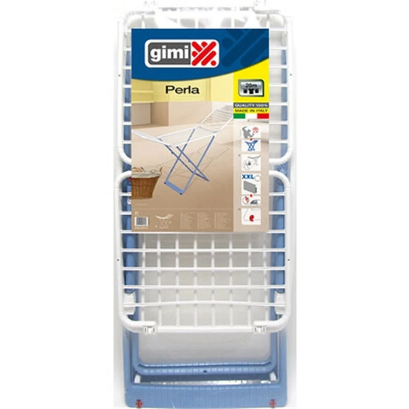 Gimi Stendibiancheria Perla in Resina Antipiega con Ruote – 20m Spazio Stenditura, Made in Italy