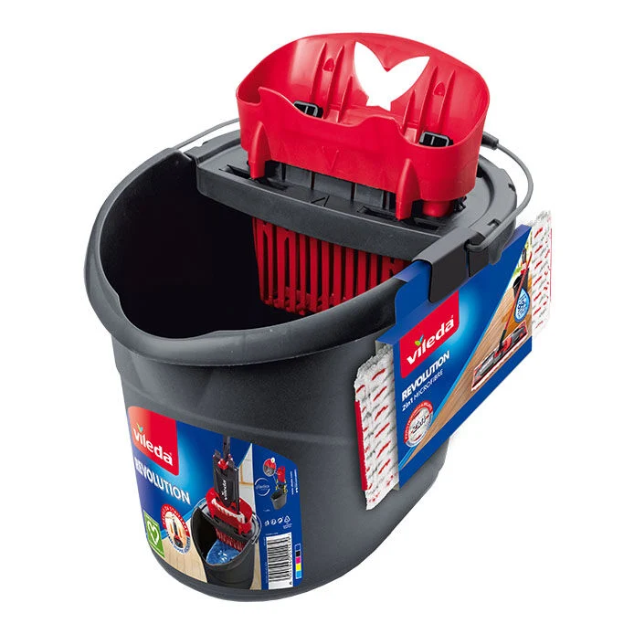 Vileda Revolution Sistema Lavapavimenti Professionale Ibrido in Microfibra 2in1 – La Soluzione Ergonomica per Pulizia Profonda Senza Mani Bagnate
