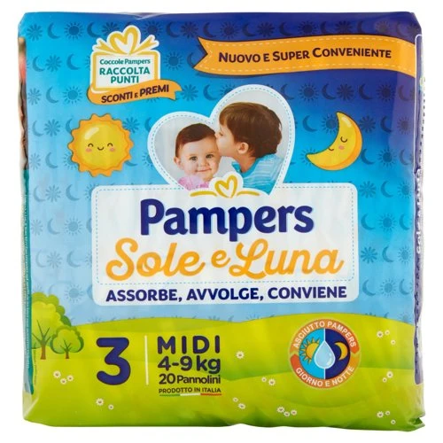 Pampers Sole E Luna 3 Midi 4/9 KG 20 Pz