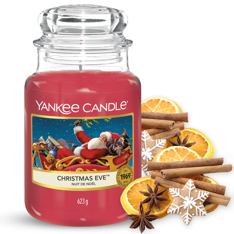 Yankee Candle Scented Candle, Candela in giara grande della Vigilia di Natale, Candele a lunga combustione: fino a 150 ore