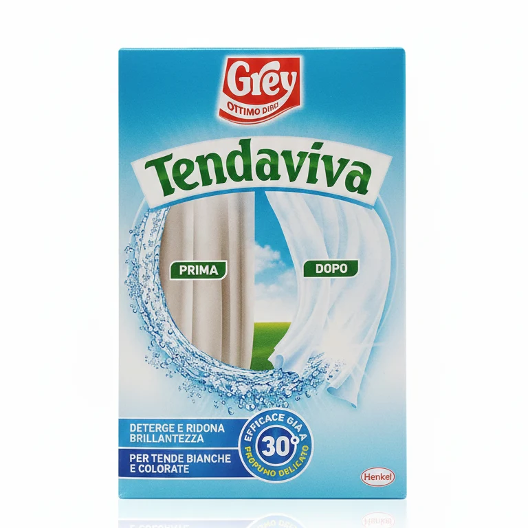 Grey Tendaviva 500 g | Additivo Smacchiatore e Sbiancante per Tende | Ravviva Bianchi e Colorati | Con Ossigeno Attivo | Azione Anti-Odore | Già a 30°C