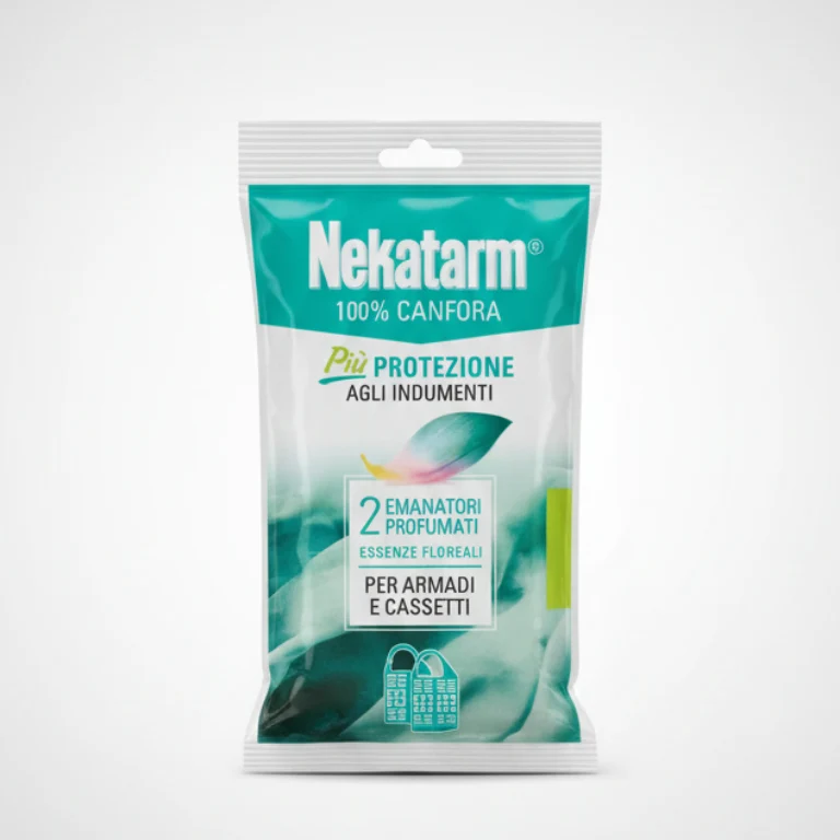 NEKATARM 100% Canfora | 2 Emanatori Profumati per Armadi e Cassetti | Essenze Floreali | Protezione Tessuti e Deodorazione Attiva | 30g
