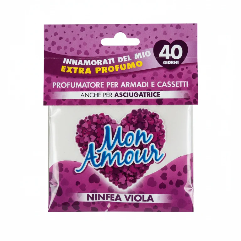 Mon Amour Profumatore per Armadi e Cassetti Ninfea Viola 12g | Sacchetto Profumato Paglieri Fino a 6 Settimane | Made in Italy