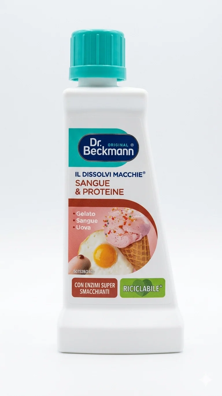 Dr. Beckmann Dissolvi Macchie Sangue & Proteine 50ml | Formula Enzimatica per Macchie Organiche | Rimuove Sangue, Uova, Latte e Gelato
