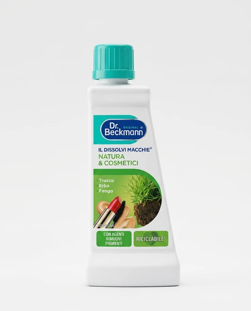 Dr. Beckmann | Dissolvi Macchie Natura & Cosmetici 50ml | Rimuove Erba, Make-up, Rossetto, Polline e Terra | Delicato sulle Fibre | Per Tessuti Lavabili e Non Lavabili