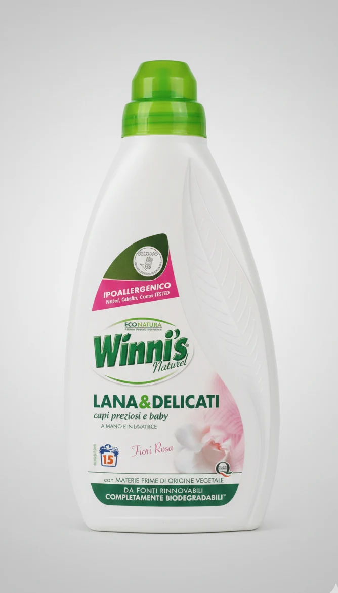 Winni’s Naturel | Detersivo Lana e Delicati | Fiori Rosa | 750 ml | Formula Ipoallergenica e Vegetale | Protezione Fibre Pregiate | Rispetta la Pelle e l'Ambiente | Biodegradabile