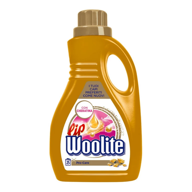 Lip Woolite Detersivo Liquido con Cheratina Pro-Care (1,5 L) – 25 Lavaggi, Mantiene i Capi Preferiti Come Nuovi, Rinnova la Morbidezza