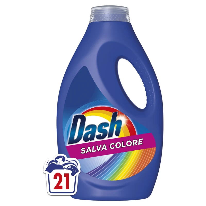 Dash Detersivo Liquido Lavatrice, Salvacolore, 21 Lavaggi 1050 ml