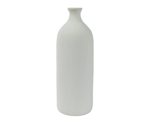 Vaso In Gres White 14x40,5 Cm