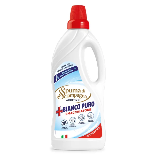 Spuma di Sciampagna Bianco Puro Gel 900ml | Additivo Igienizzante & Smacchiante | Con Ossigeno Attivo | Senza Candeggina