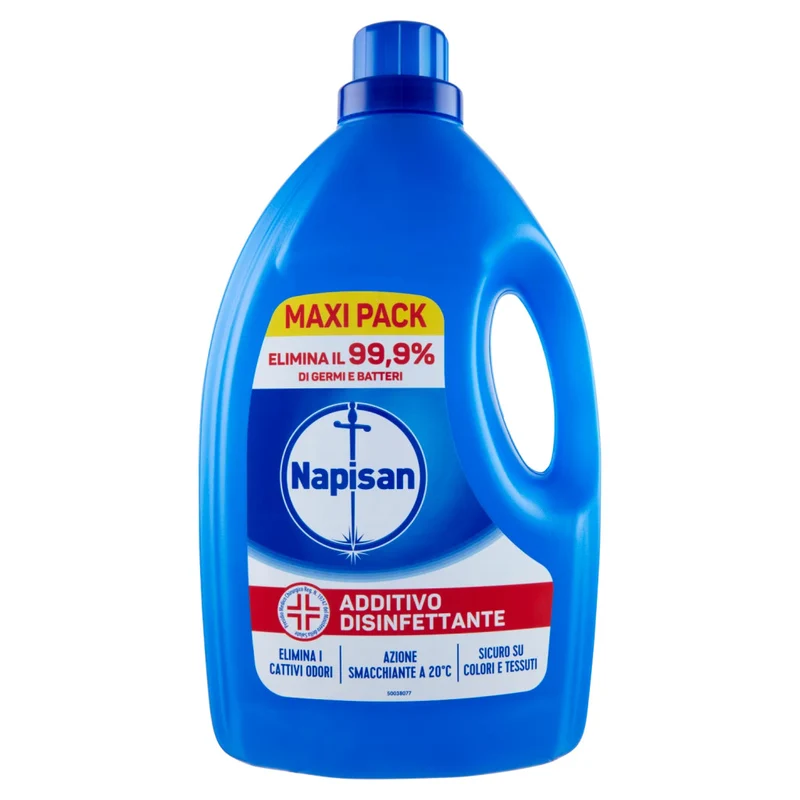 Napisan Additivo Igienizzante Liquido Classico 2.2 Lt | Maxi Formato 36 Lavaggi | Azione 3in1: Smacchia, Igienizza e Odor Control