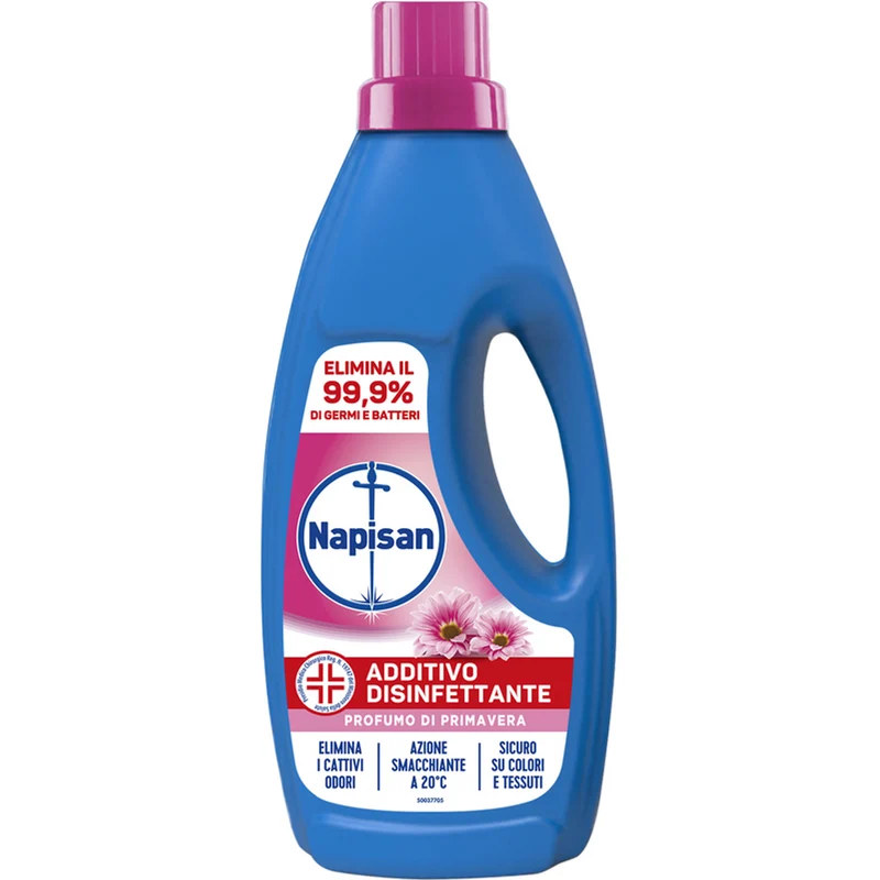 Napisan Additivo Disinfettante Liquido Profumo di Primavera 1 Lt | Presidio Medico Chirurgico | Elimina 99,9% Batteri e Odori | Attivo a 30°C