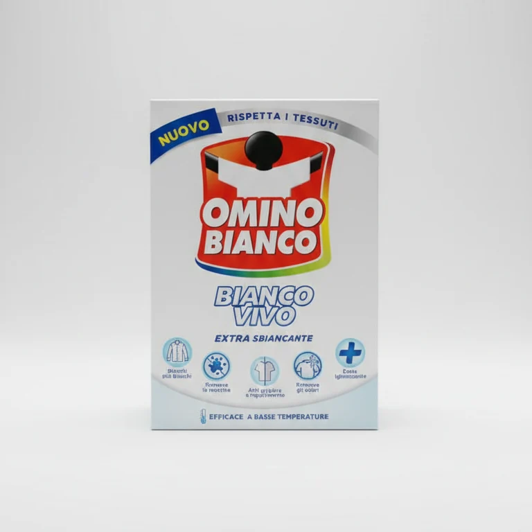 Omino Bianco Bianco Vivo Extra Sbiancante in Polvere 500g | Potenziatore del Bianco 5 Azioni | Anti-Grigiore e Smacchiante | Efficace a 20°C