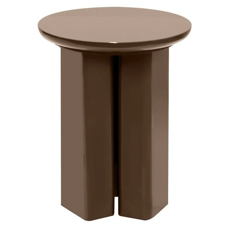 Tavolino Laterale RIEB 40 cm Marrone Chiaro Lucido