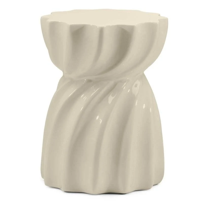 Tavolino laterale LOOMB 35 cm, beige lucido